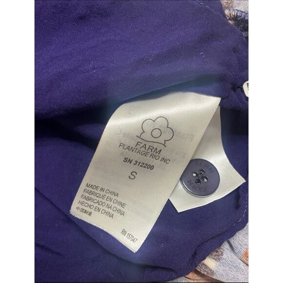 FARM RIO Nature Beauty Blue Velvet Mini Dress Size: Small Condition: NWOT - Picture 12 of 14